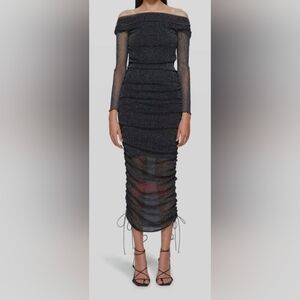 Jonathan Simkhai Black Ruched Pencil Skirt
